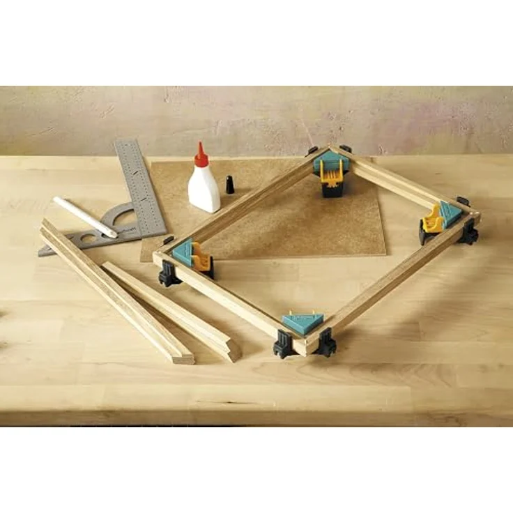 Wolfcraft Projekt-Set „Rechtwinkliges Spannen“ 8626000, 4 Eckenspanner ES 22 für 90°-Fixierung von Brettstärken 10-22 mm – Bild 6