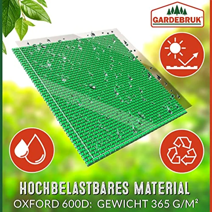 Gardebruk Gartensack Pop up 3x 85 Liter = 255 Liter | verstärkende Spiralfeder | doppelte Kreuznähte | Gartenabfallsack Laubsack – Bild 6