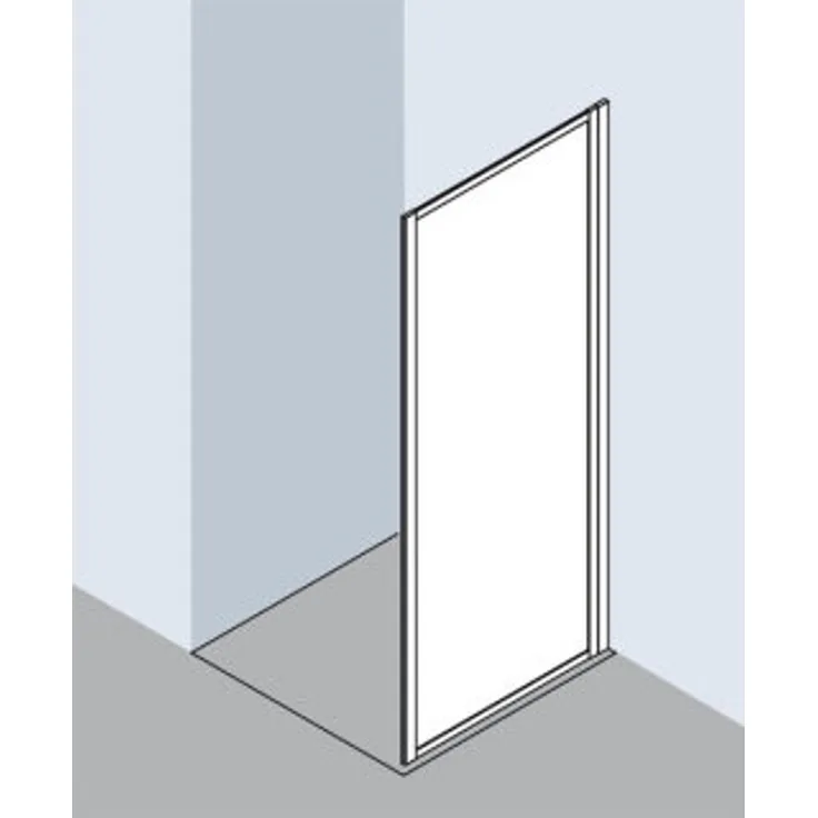Kermi Nova 2000 TWD Seitenwand, 700 mm, Kunstglas Kerolan Fontana, eloxiertes Aluminium in Silber Mattglanz
