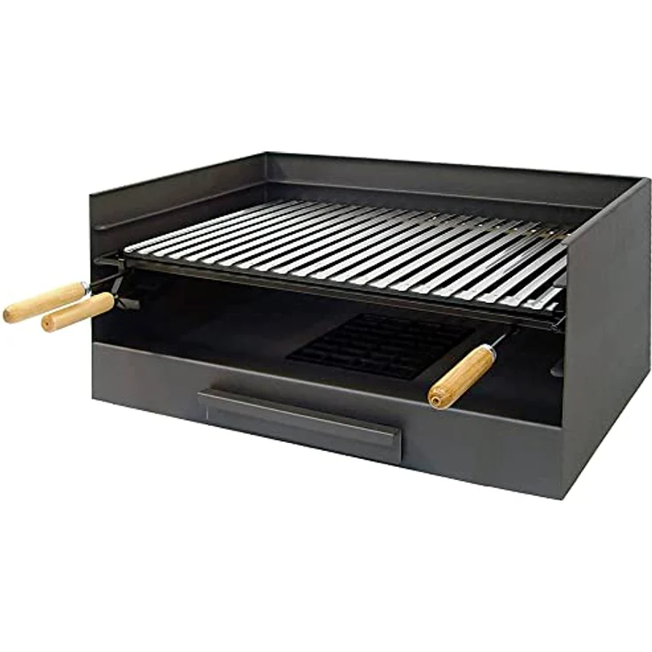Imex El Zorro Schublade mit Edelstahlnetz, 61x40x32cm, Schwarz, für Holzkohle und Brennholz – Bild 2