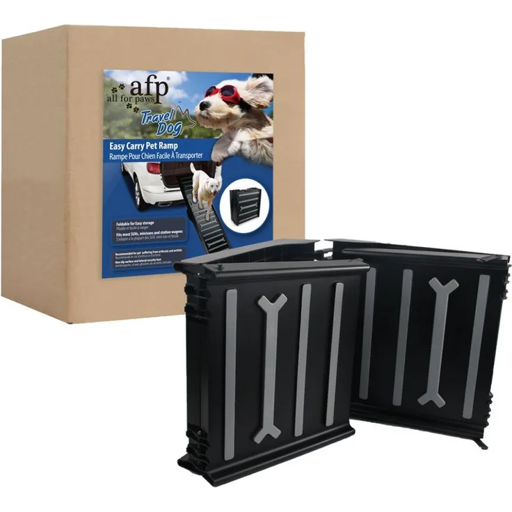 afp Hunderampe Travel Dog-Easy Carry 4 Fold Pet Ramp, faltbar, rutschfeste Oberfläche, max. 90 kg Belastbarkeit
