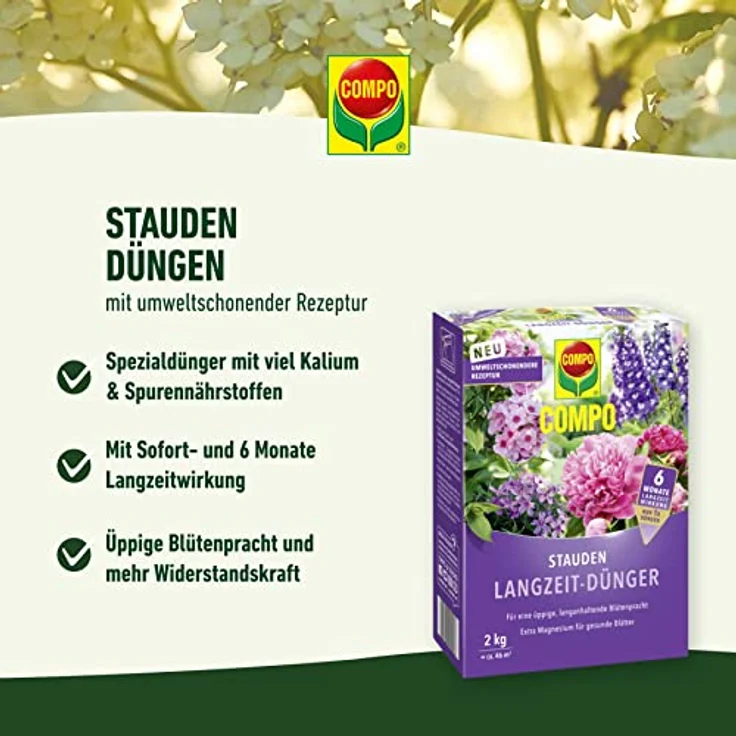 Compo Stauden Langzeit-Dünger neu, 2 kg – Bild 3