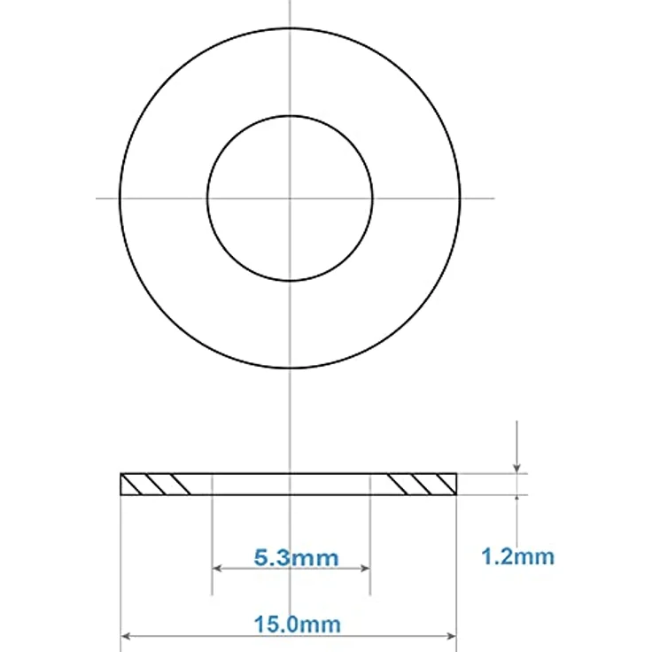MeHurr Unterlegscheiben M5, 100 Stück Beilagscheiben Edelstahl A2 V2A 304, 15mm Außendurchmesser, DIN9021 / ISO7093, für Schrauben & Muttern, korrosionsbeständig – Bild 3