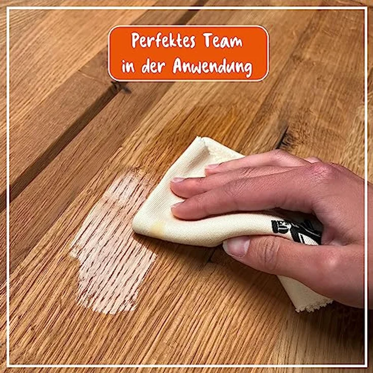 POLIBOY Möbel Öl - nährendes Holzpflegemittel für Holzmöbel - farbloses Holzöl - 2x 200ml mit Baumwolltuch - Made in Germany – Bild 5
