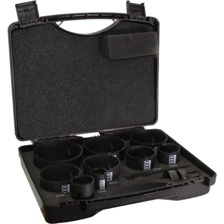 STROXX® Lochsäge-Set HSS Bimetall |11tlg.| 25/35/40/51/60/64/68/76/84mm | für Holz, Metall, Aluminium, Plastik und Edelstahl | inkl. 2 Halterungen – Bild 2