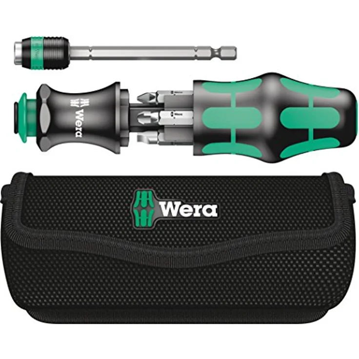 Wera Kraftform Kompakt 25, 7-teiliges Werkzeugset mit Bajonett- und Rapidaptor-Technologie, kompakt und ergonomisch