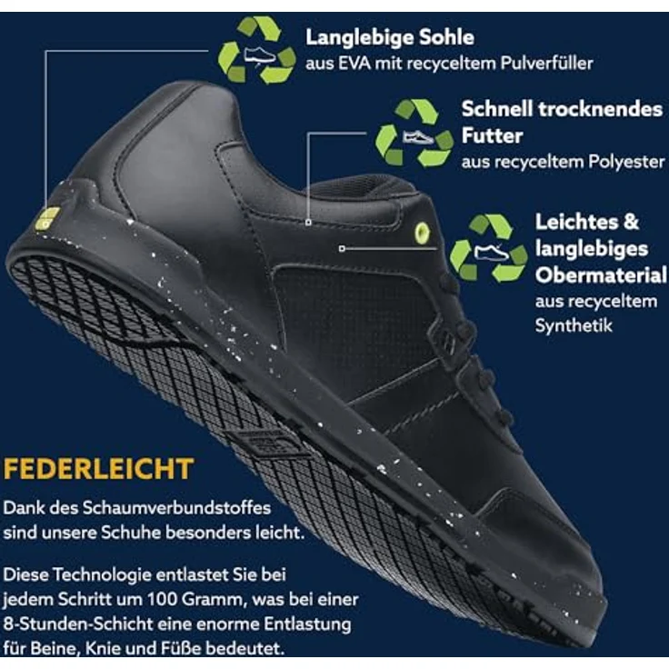 Shoes For Crews FREESTYLE II ECO, wasserabweisend, extrem rutschfest, vegan Arbeitsschuh, SFC-Laufsohle – Bild 3