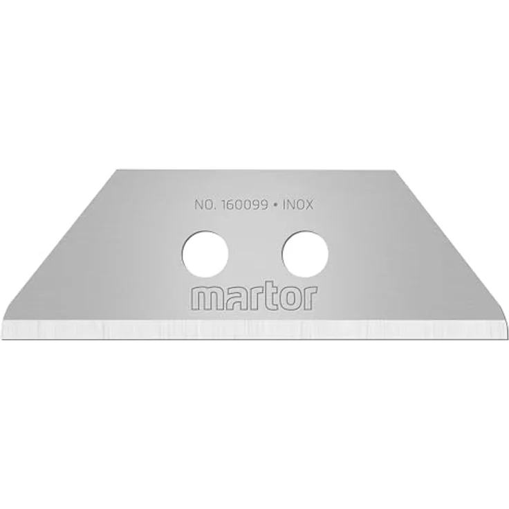 Martor Cuttermesser TRAPEZKLINGE NR. 160099, Ersatzklingen aus rostfreiem Stahl, Breitschliff, 10 Stück – Bild 1