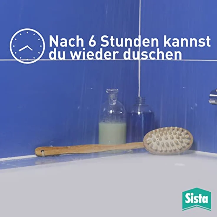 Sista NEUE FUGE, weiße Silikon Dichtmasse, in wenigen Minuten von IHH zu AHH, schimmelresistentes Sanitärsilikon für Küche und Bad, einfache Erneuerung von Fugen in nur einem Schritt, 1x80ml – Bild 5