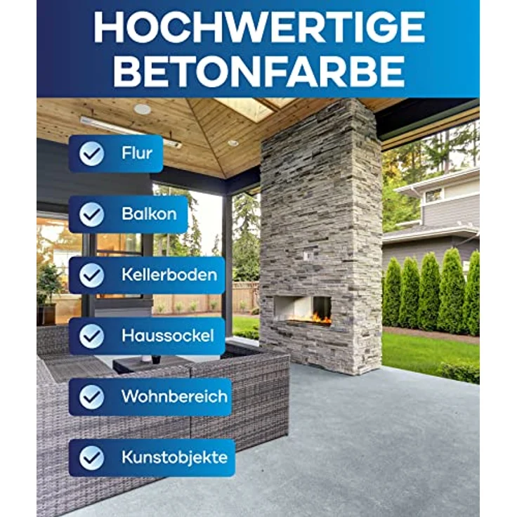 plid® Betonfarbe Innen & Außen Frostsicher Silbergrau 2,25L - Flüssigkunststoff Bodenbeschichtung - Betonfarbe Kellerboden - Bodenfarbe für Keller, Zement, Mauerwerk & Holz - Made in Germany – Bild 2