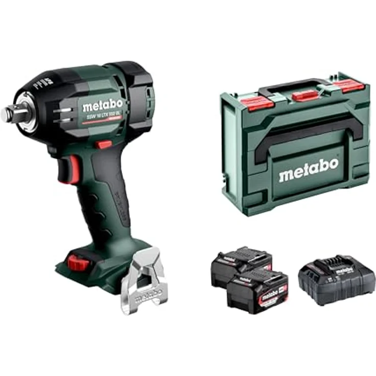 Metabo Akku-Schlagschrauber SSW 18 LTX 550 BL, 1/2", 550 Nm Drehmoment, 2x 5,2 Ah Akkus, Ladegerät und metaBOX 145 – Bild 1