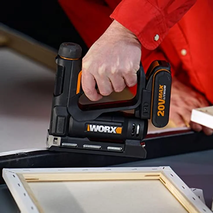 Worx Akku-Tacker WX843, kabelloses Klammergerät für Nägel und Kronenklammern, ergonomischer Griff, bis zu 3.000 Schüsse pro Ladung – Bild 5