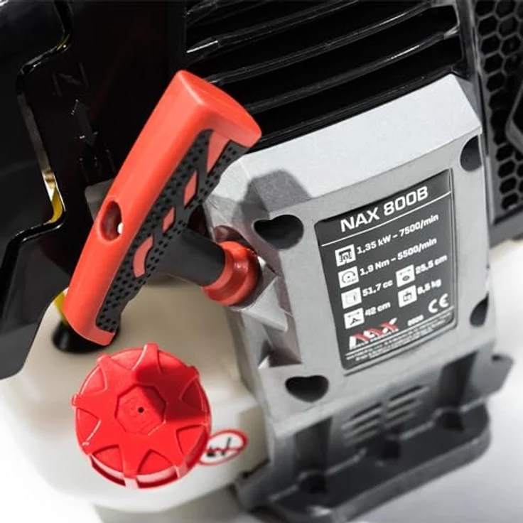 NAX POWER PRODUCTS 800B Motor 51,7 cm3 1,35kW Antivibrationssystem Briggs & Stratton Lizenzware Benzin-Sense Freischneider Rasentrimmer, Schwarz – Bild 14