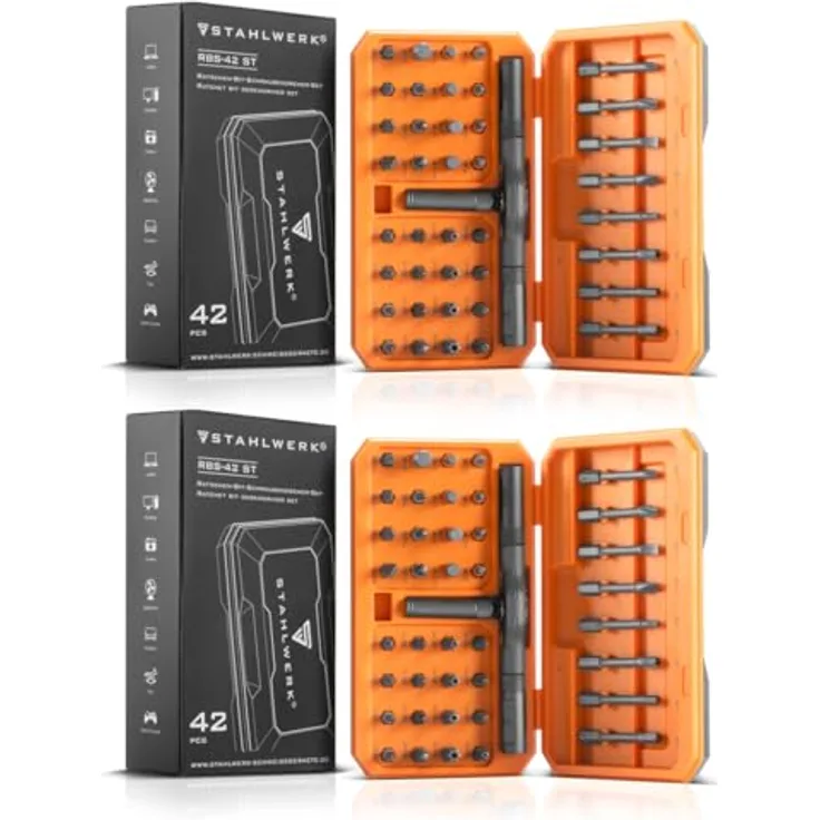STAHLWERK Ratschen-Schraubendreher-Bit-Set RBS-42 ST, 42-teilig mit feinverzahntem Ratschen-Mechanismus und umfangreichem Bit-Satz