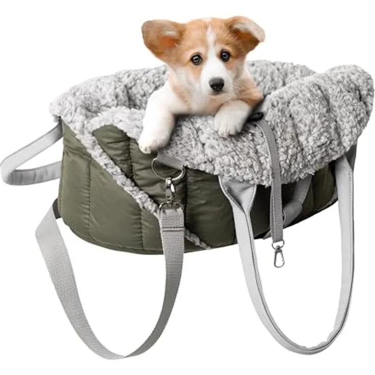 DOGGY Hundetasche Sea Shell, Tragetuch, Tragetasche, Höhenverstellbar, Oliv – Bild 2