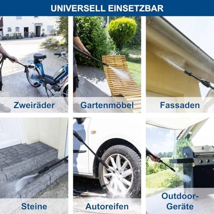 Scheppach SHD150, Elektro-Hochdruckreiniger mit 1800 W, 150 bar Maximaldruck, 420 L/h Fördermenge, 5m Hochdruckschlauch und Zubehör – Bild 2