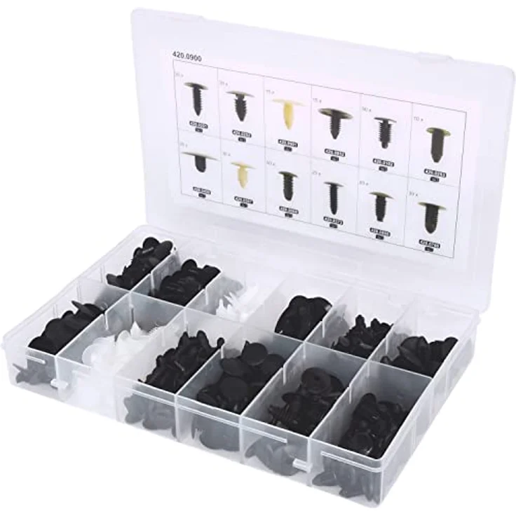 Ks Tools Befestigungs-Clip-Satz für Kabelbäume, 340-tlg, universal, Gewicht: 447 g – Bild 1