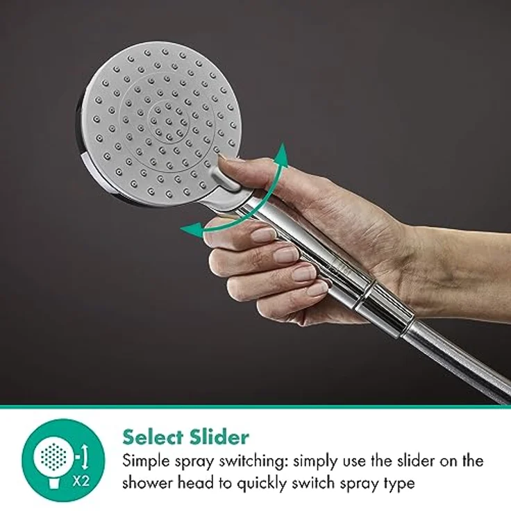 hansgrohe Vernis Blend Handbrause 26340000, Brausekopfgröße 100mm, Rain und IntenseRain Strahlarten, für Durchlauferhitzer geeignet – Bild 6