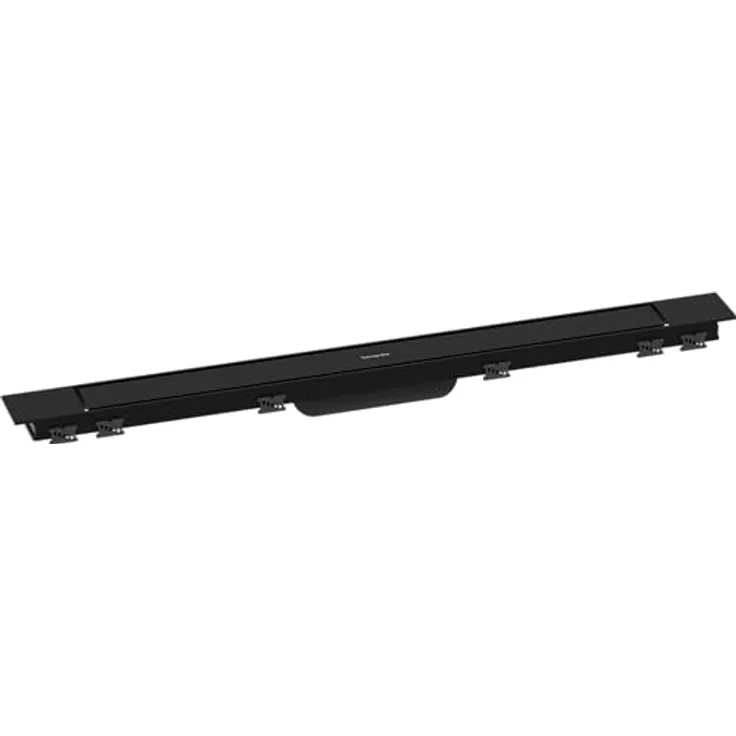 hansgrohe RainDrain Match Plus Duschrinne, Abflussrinne 800mm mit höhenverstellbarem Rahmen, mattschwarz