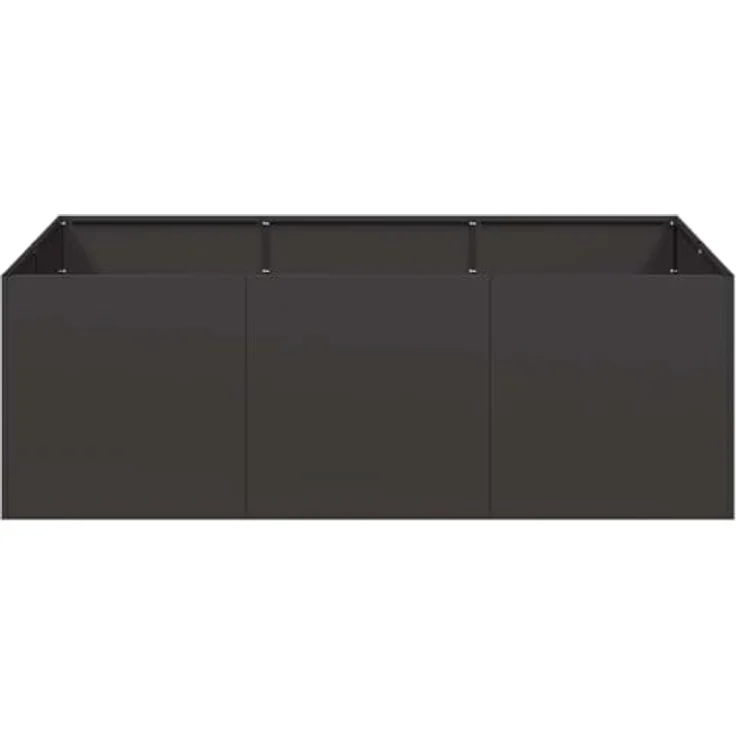 vidaXL Pflanzkübel Schwarz 120x80x40 cm Stahl, Pflanzgefäß mit viel Platz für Pflanzen und Gemüse – Bild 4