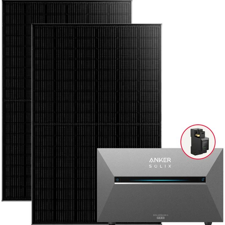 Anker SOLIX Solarbank 3 Pro E2700, Balkonkraftwerk 900W Set mit 2.700 Wh, IP65, Monokristallin, LiFePO4