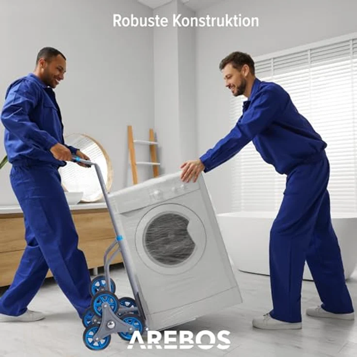 Arebos Treppensackkarre Transportkarre 150kg Treppensteiger Stappelkarre, Höhenverstellbar: 74 - 109 cm, Anthrazit - Preisvergleich – Bild 5