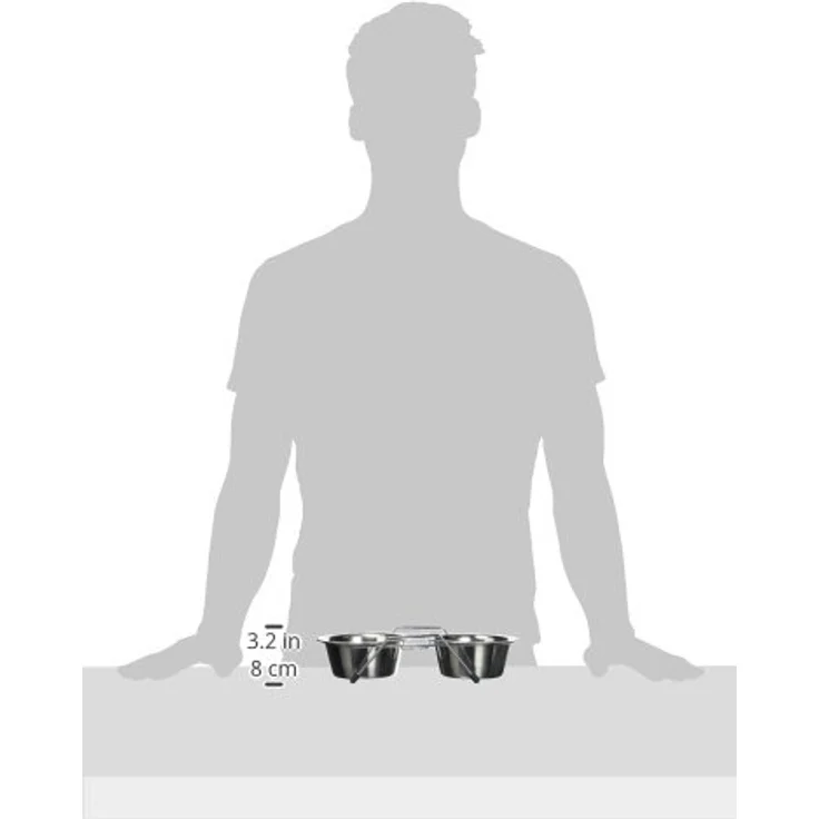 Kerbl Doppelnapfständer inklusive 2 Edelstahlnäpfen, kein Wegrutschen, Standfest – Bild 2