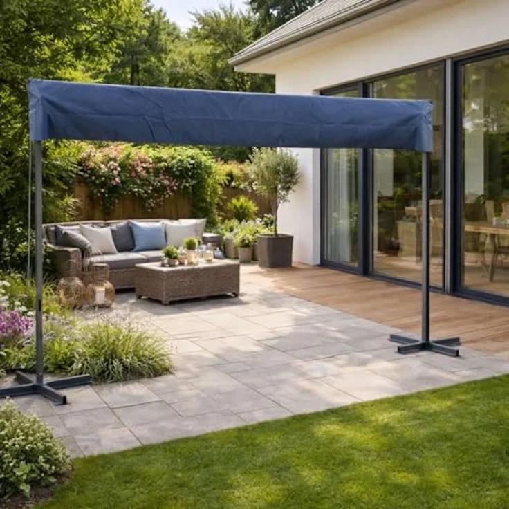 QUICK STAR 3m Schutzhülle für Stand Markisen, PVC-TARP Gewebe 350g/m², wasserdicht und salzwasserresistent, Grau, 312x45cm – Bild 3