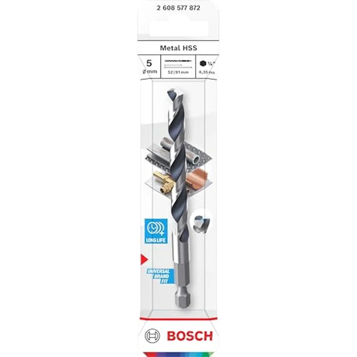 Bosch Accessories 2608577872 Metall-Spiralbohrer, HSS mit hoher Festigkeit und Hitzebeständigkeit, für präzises Bohren ohne Vorbohren – Bild 2