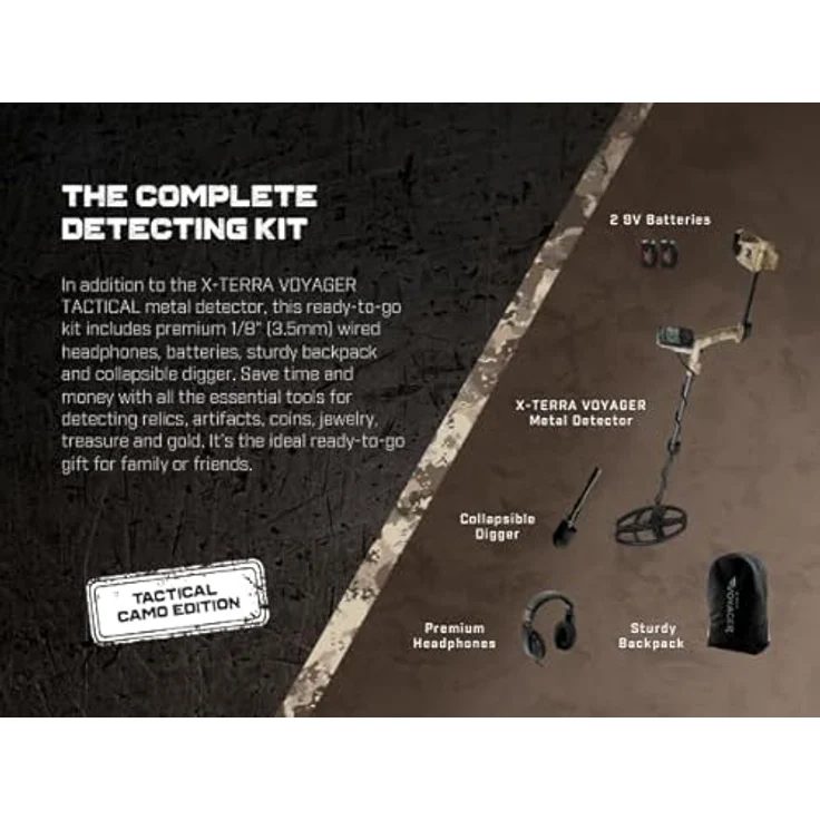 Minelab X-Terra Voyager Tactical Metal Detector, Komplettpaket mit wasserdichter Spule und präzisier Pinpoint-Funktion, Camouflaged Edition – Bild 7