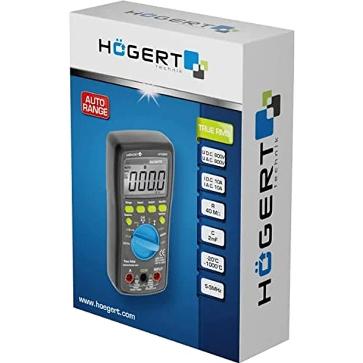 HÖGERT TECHNIK Digitales Multimeter HT-145, TRUE RMS, Temperaturmessung bis 1000°C, LCD mit Hintergrundbeleuchtung, kompakt & präzise für Elektro, Werkstatt und Kfz – Bild 5