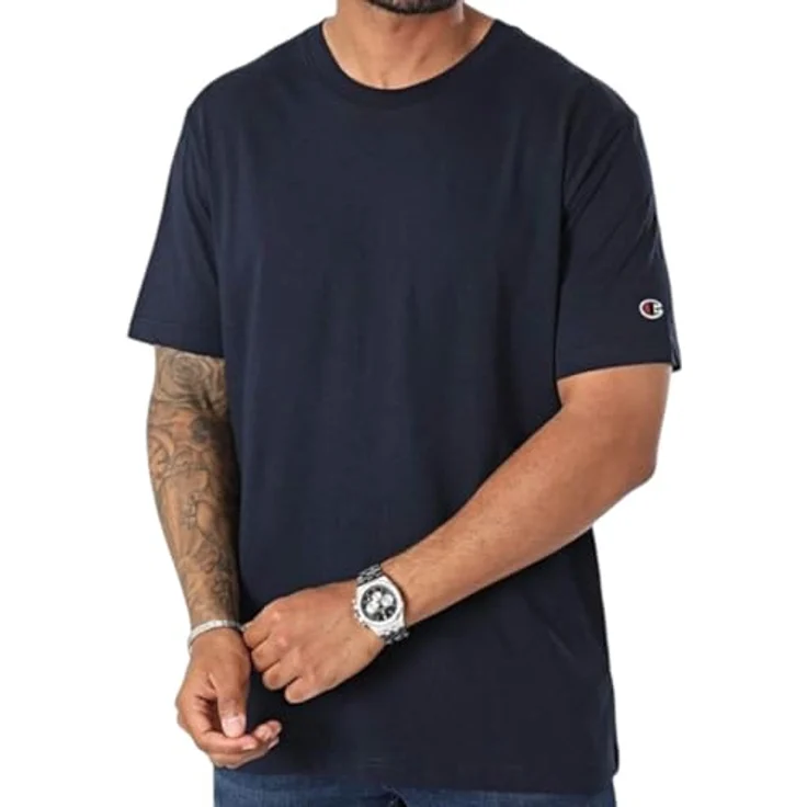 Champion T-Shirt Casual 2er-Pack, Herren, figurbetont, 100% Baumwolle, mehrfarbig, Größe L – Bild 3