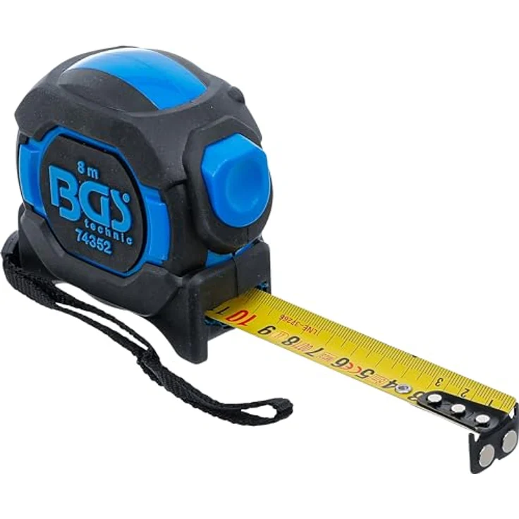 BGS 74352 Rollbandmaß | 25 mm x 8 m, gelber Bandstahl, automatischer Bandeinzug – Bild 1