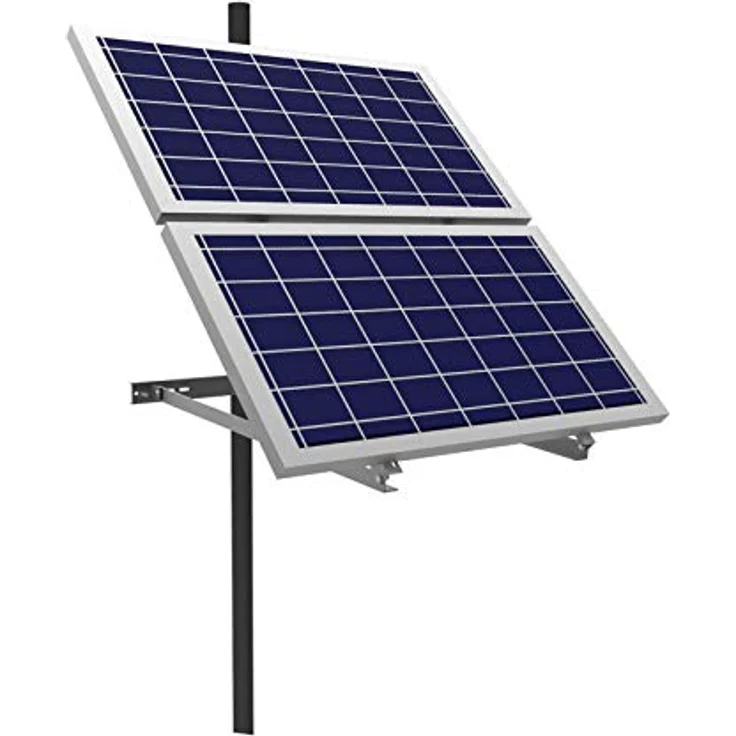 enjoy solar Aluminium verstellbare Masthalterung, Neigungswinkel 30°-60° für Duo Solarpanel, passend für Modulbreite 100-680mm, inkl. Schrauben und Muttern – Bild 2
