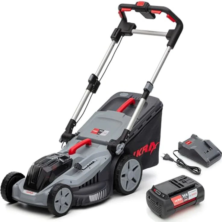IKRA Bosch 36V 3in1 Rasenmäher Mulchmäher IB-LM 43, Akku 36V 4Ah & Ladegerät, Schnittbreite 43cm, für Rasenflächen bis 600m² – Bild 1