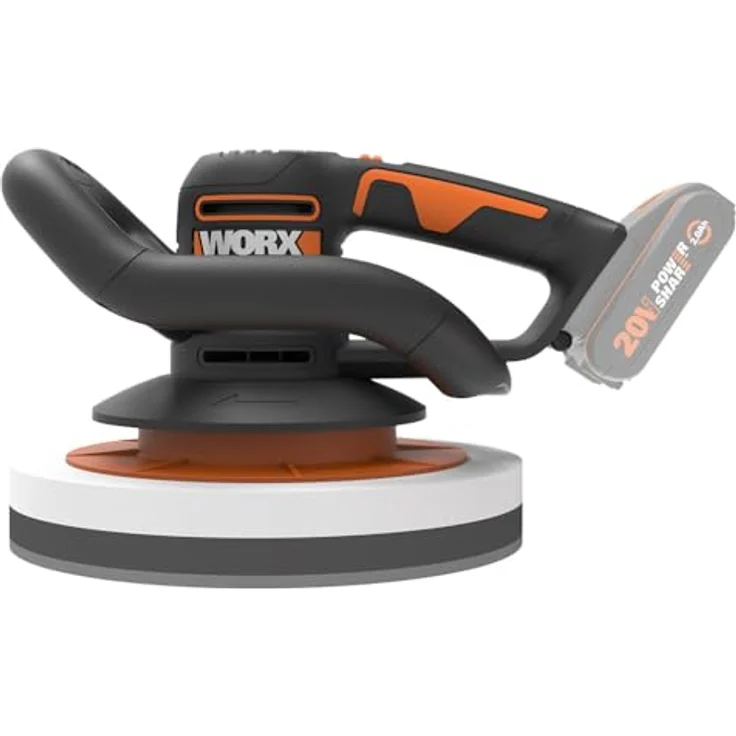 WORX Akku-Poliermaschine WX856.9, 20V Elektropolierer mit Auftrags- & Polierhaube, PowerShare kompatibel, ohne Akku & Ladegerät – Bild 2