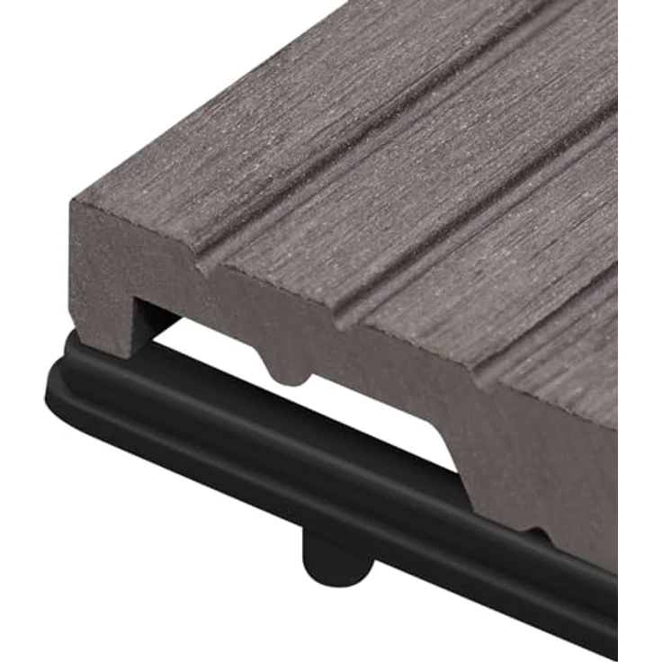 12er-Set WPC Terrassenfliese mit Klicksystem coffee – Bild 9