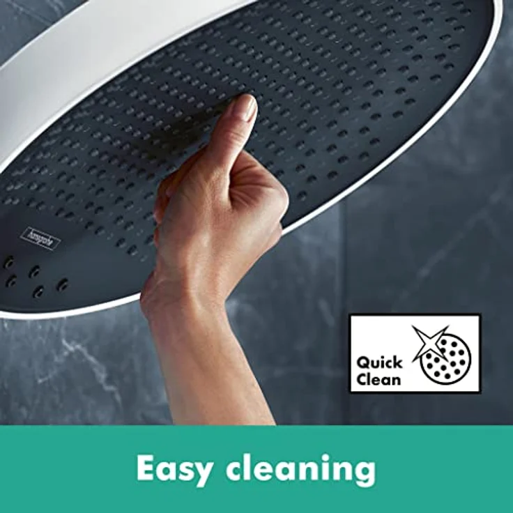 Hansgrohe Regenduschkopf Rainfinity 25cm, 1 Strahlart wassersparend mit Wandanschluss, chrom – Bild 5