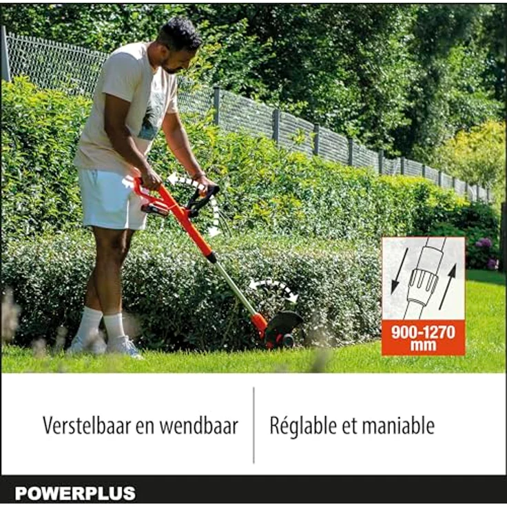 Powerplus Dual Power Garden Rasentrimmer POWDPG75421, kabellos, 20 V Akku, 9000 U/min, einklappbarer Holm, 260 mm Schnittbreite, inkl. Trimmfaden – Bild 5
