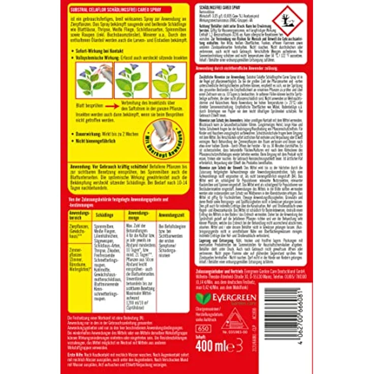 Substral Celaflor Schädlingsfrei Careo Spray, anwendungsfertig, mit schneller Wirkung gegen Pflanzenschädlinge, 400 ml – Bild 2