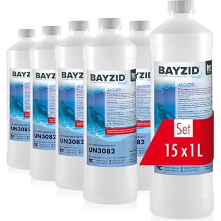 15 x 1 Liter BAYZID Algenvernichter für Pools in Flaschen – Bild 2