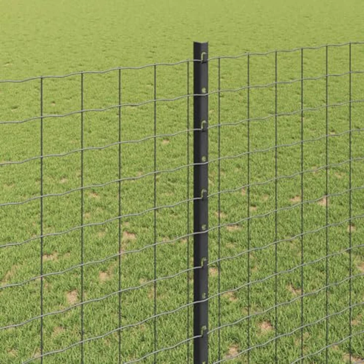 vidaXL Zaunpfosten, Metallzaun in Grau, 44 Stück, 50 x 1.6 m, wetterfest und modern – Bild 4