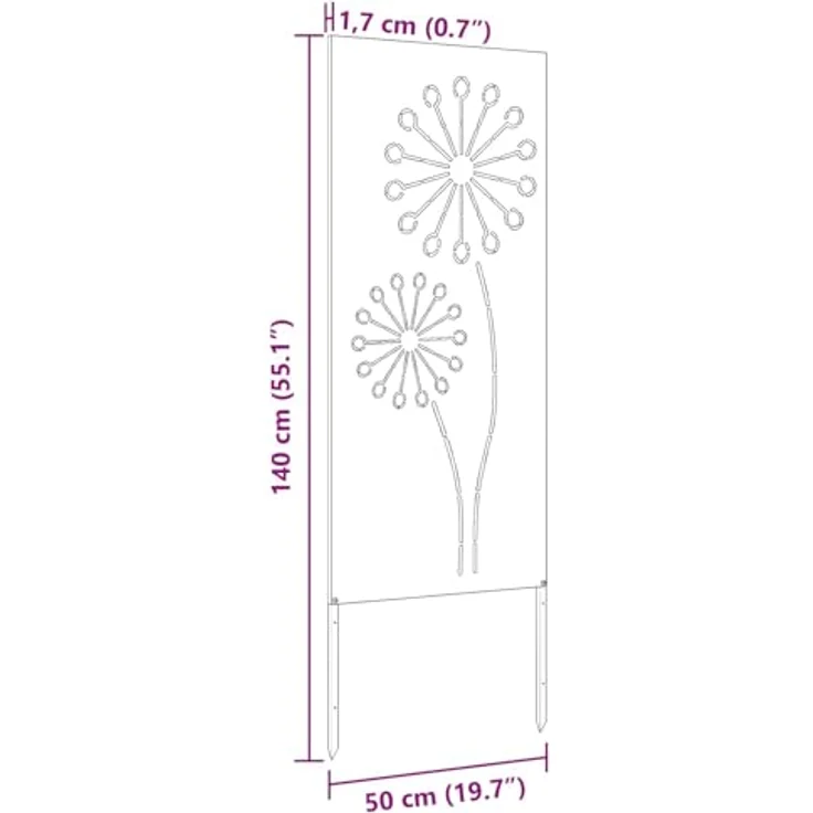 vidaXL Garten Sichtschutz-Leinwand, Schwarz, 50 x 140 cm, robuster Stahl mit modernem Design und einfacher Montage – Bild 3