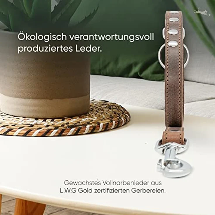 FREUDENTIER® Hundeleine aus zertifiziertem Leder 2m, 3-Fach verstellbare Führleine, liebevoll in Holland produziert, hochwertig und stilvoll (Dark Chocolate, 16mm breit) – Bild 4