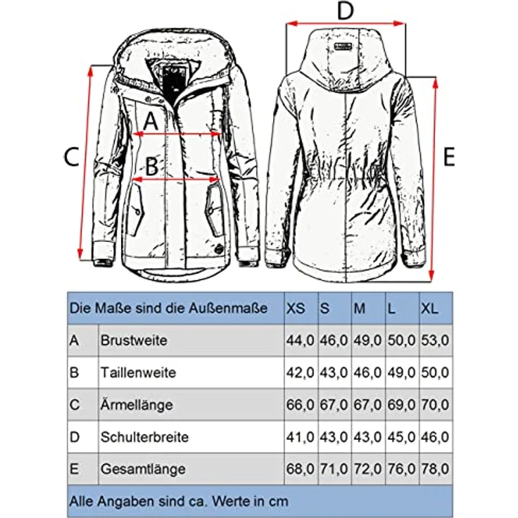Ragwear Winterjacke Monade Damen Winterparka mit Kapuze und m. Fleece gefüttert, taillierter Schnitt, wasserabweisend (Schwarz) – Bild 7