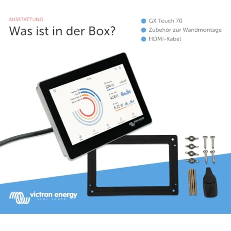 Victron Energy GX Touch 70, 7-Zoll Touchscreen Display für Cerbo GX, wasserdichtes Gehäuse, Multicolor – Bild 4