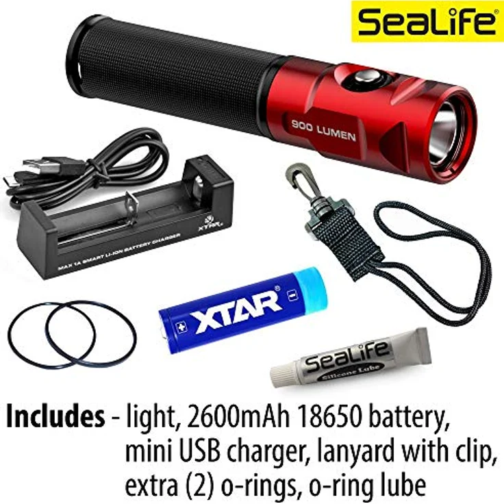 Sealife Sea Dragon Mini 900S, Tauchlampe mit 900 Lumen, 5 Lichtmodi, bis 100m tauchbar, 14 cm, wiederaufladbar – Bild 8