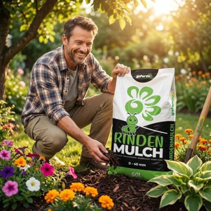 GALAMIO Rindenmulch 0-40 mm, 60 L, 100% reine Baumrinde für natürliche Nährstoffversorgung und Feuchtigkeitsspeicherung – Bild 4