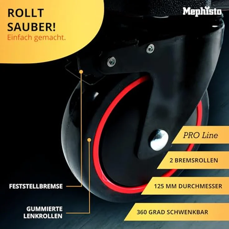 Mephisto-Tools Werkstattwagen, Pro-Line 12 abschließbare Schubladen, CRV Werkzeug, schwarz/rot – Bild 5