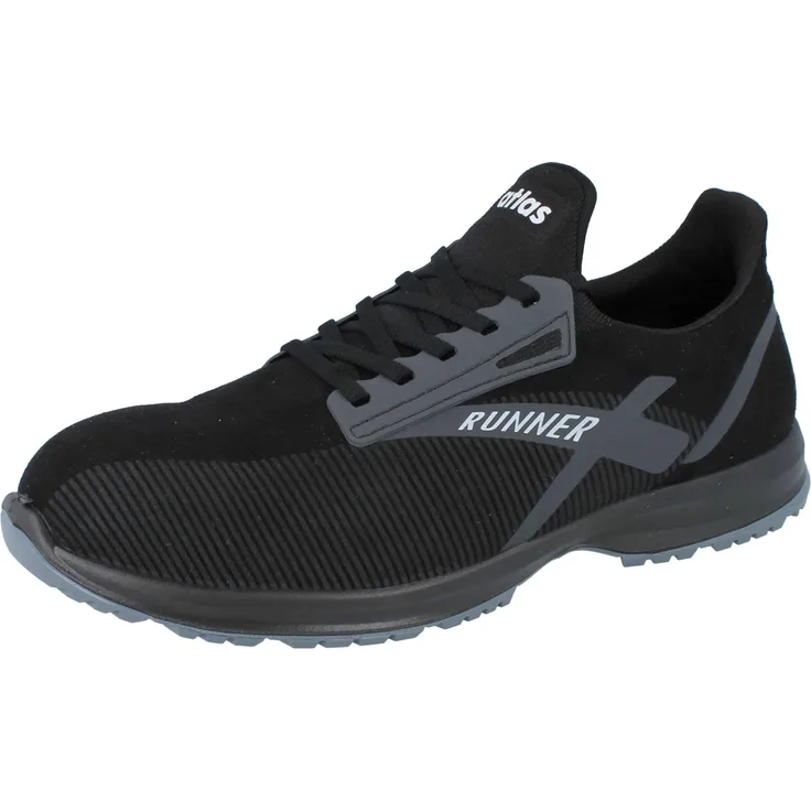 ATLAS Sicherheitsschuh Runner 95, S3 Herren Sneaker in Schwarz, flexibel & atmungsaktiv, ESD & Stahlkappe